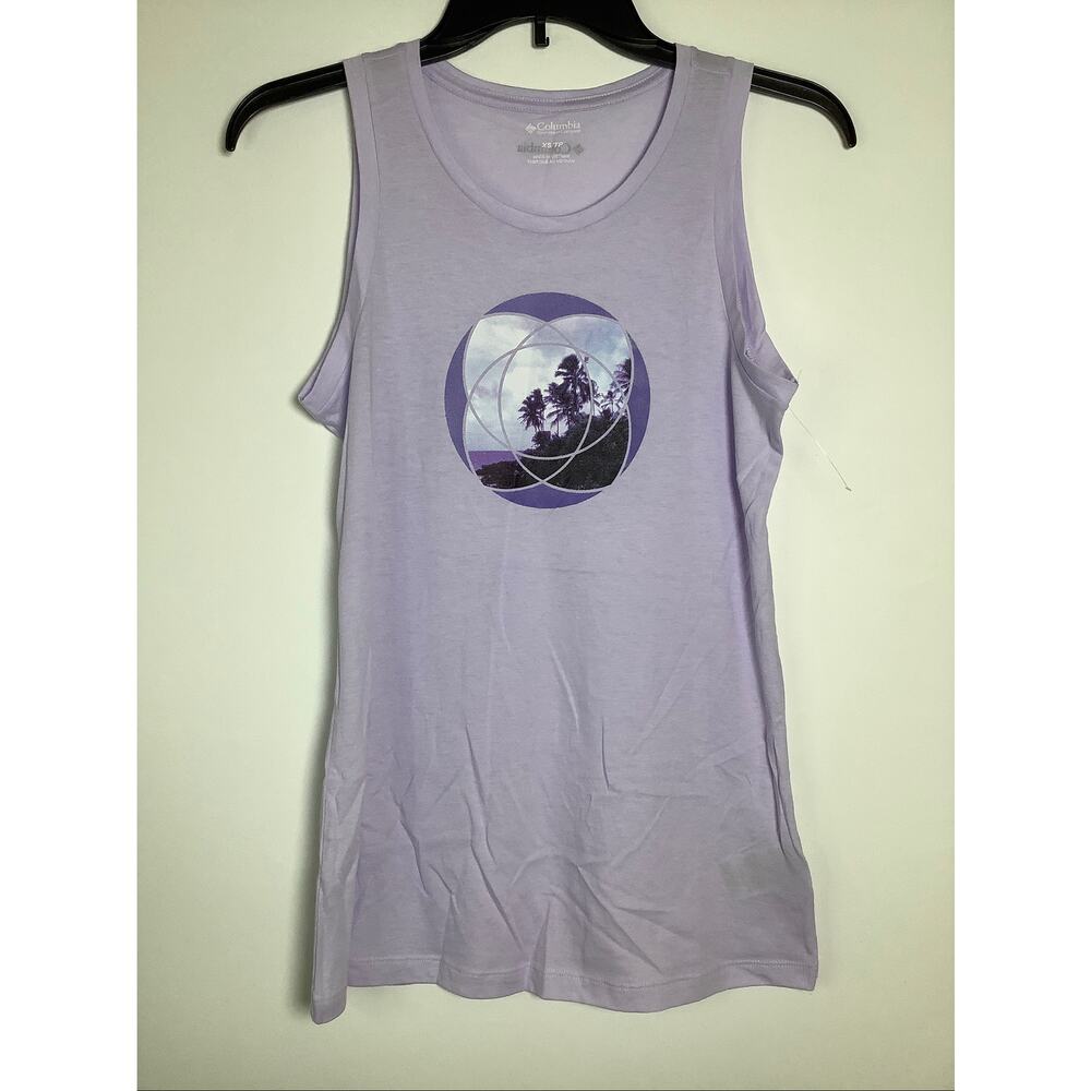 Columbia Women's XS Purple Tint Meditation Bluff Mesa Tank Top Tropical D24-1 - Picture 2 of 7